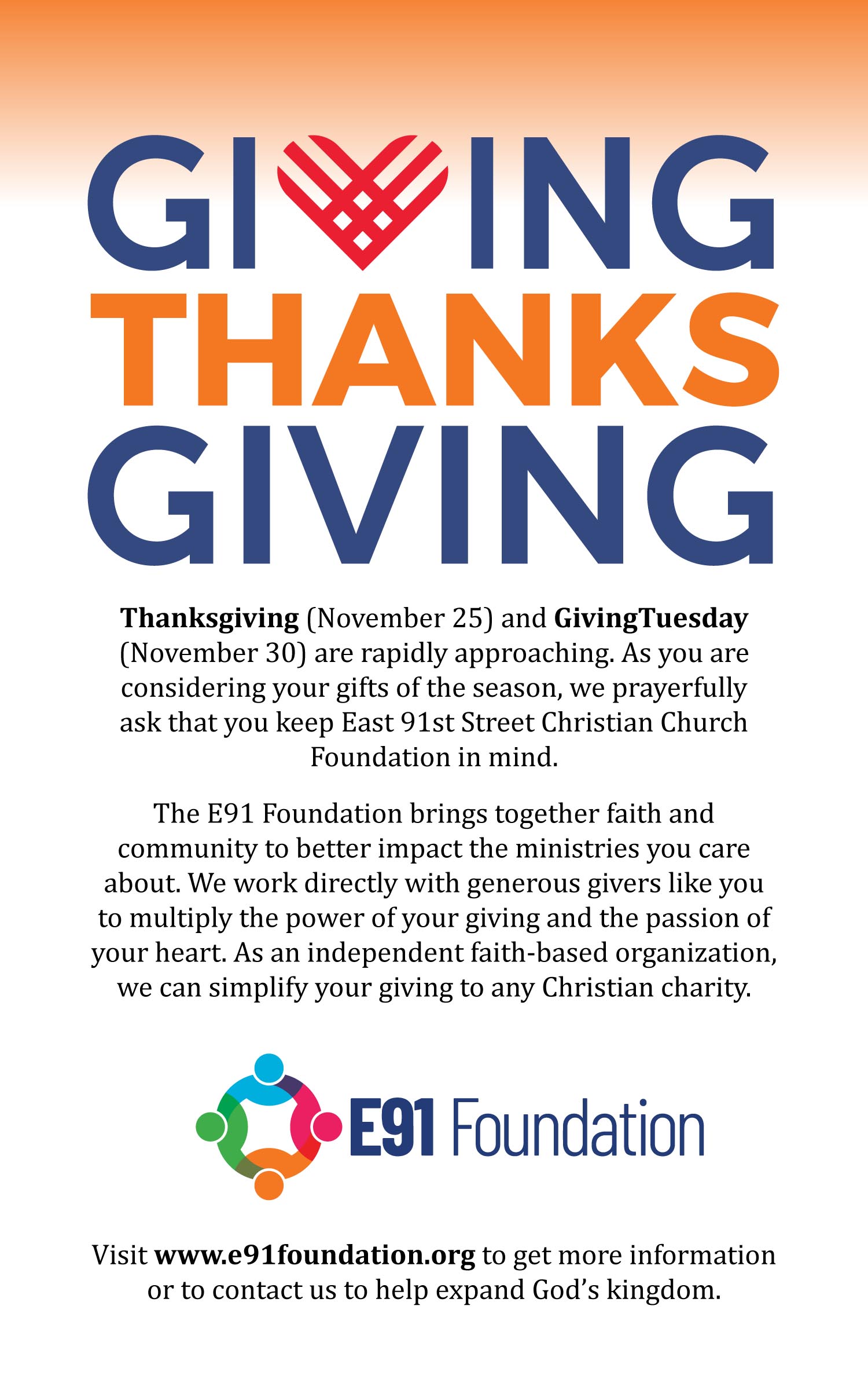 Giving Tuesday 2021 – E91 Foundation